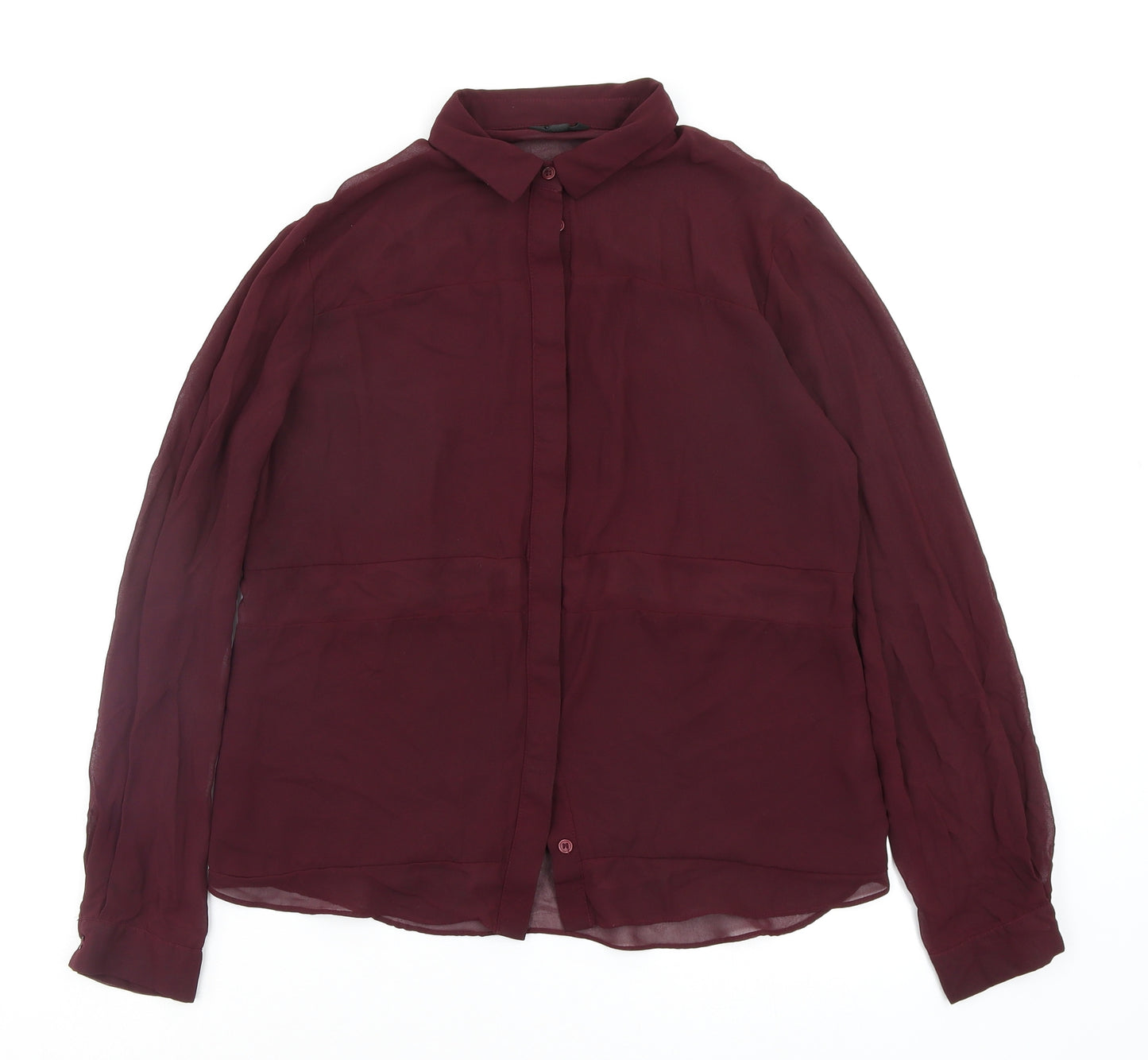 Topshop Womens Purple   Basic Button-Up Size 8