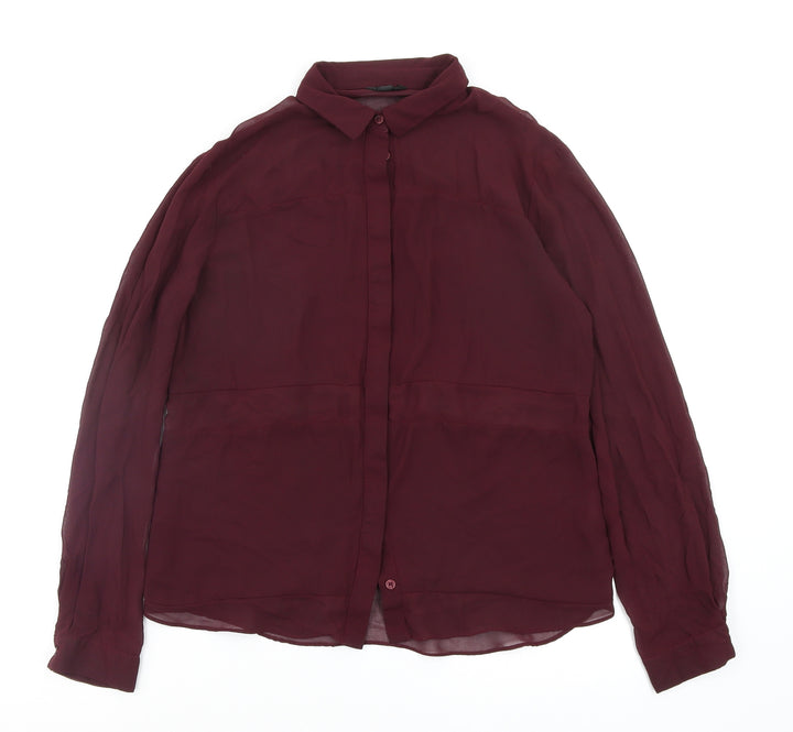 Topshop Womens Purple   Basic Button-Up Size 8