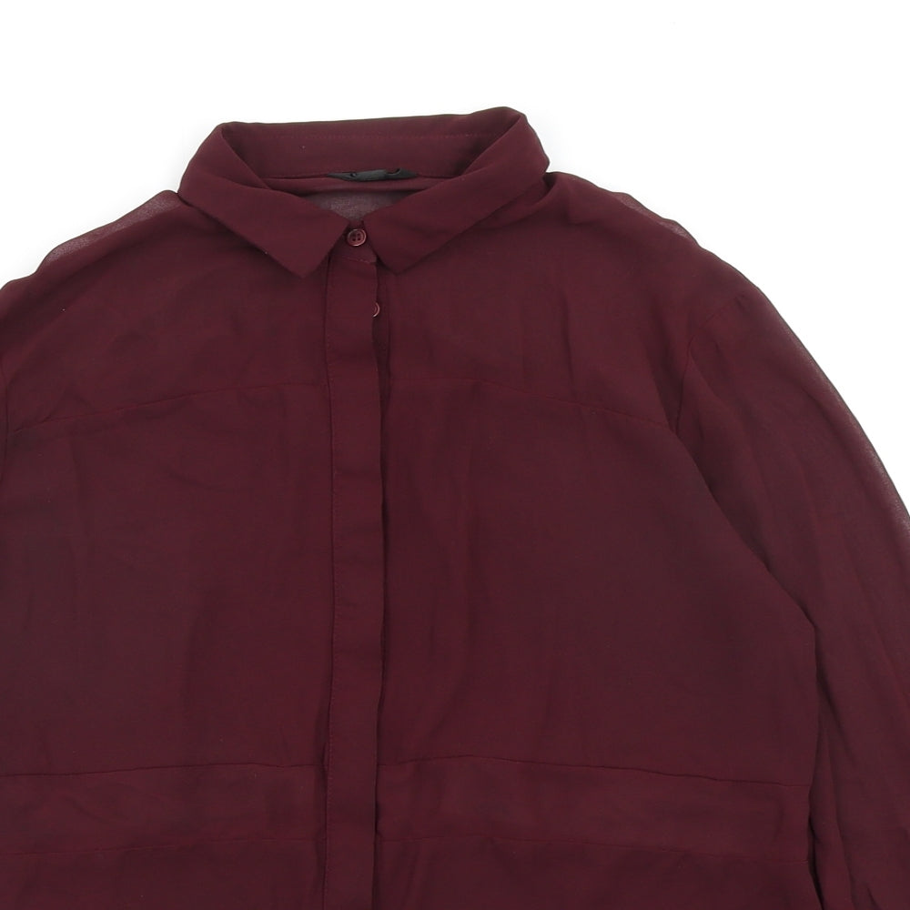 Topshop Womens Purple   Basic Button-Up Size 8