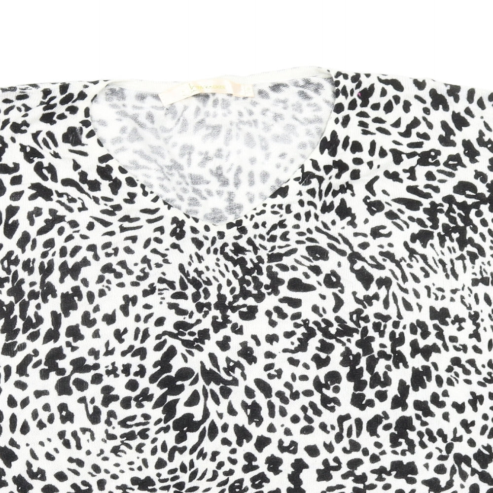 panacher Womens Multicoloured Geometric  Basic T-Shirt Size S