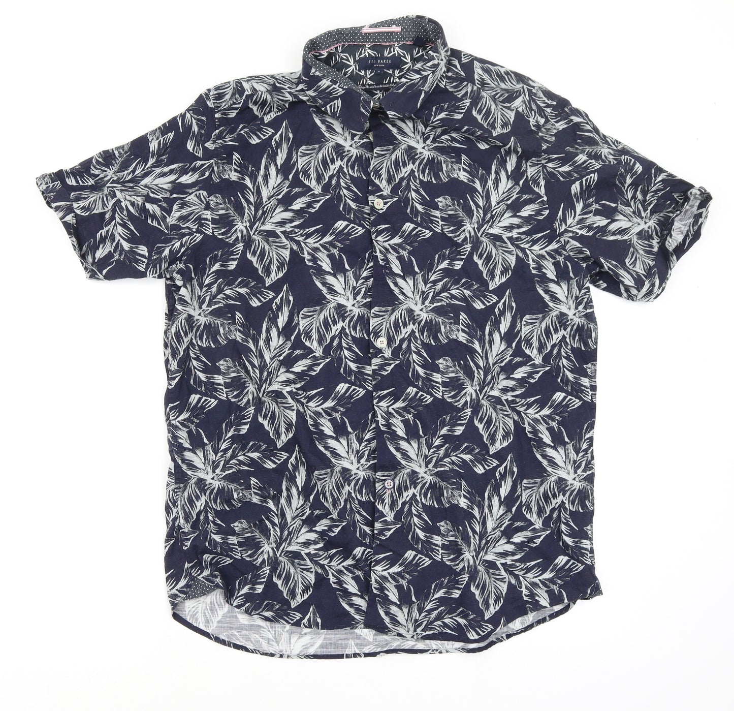 Ted Baker Mens Blue Floral   Button-Up Size 2XL