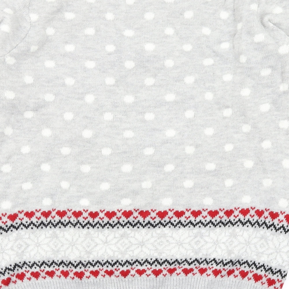 Red Herring Womens Grey Polka Dot  Pullover Jumper Size 18  - christmas