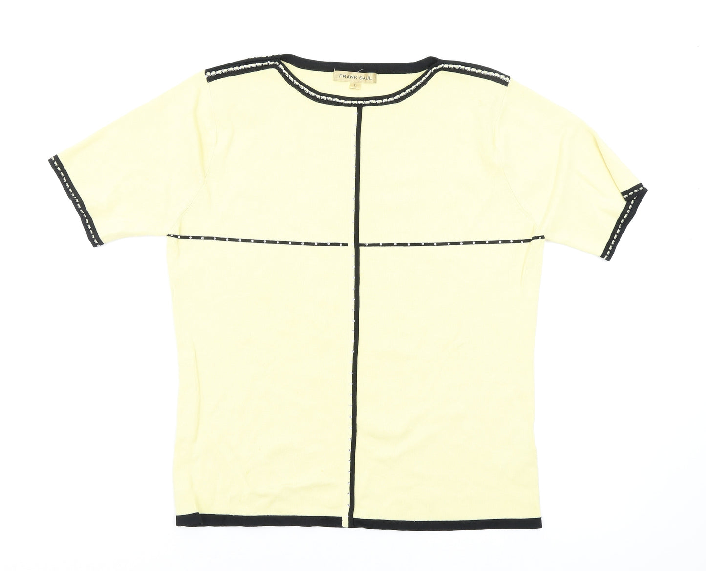 frank saul Womens Yellow   Basic T-Shirt Size L