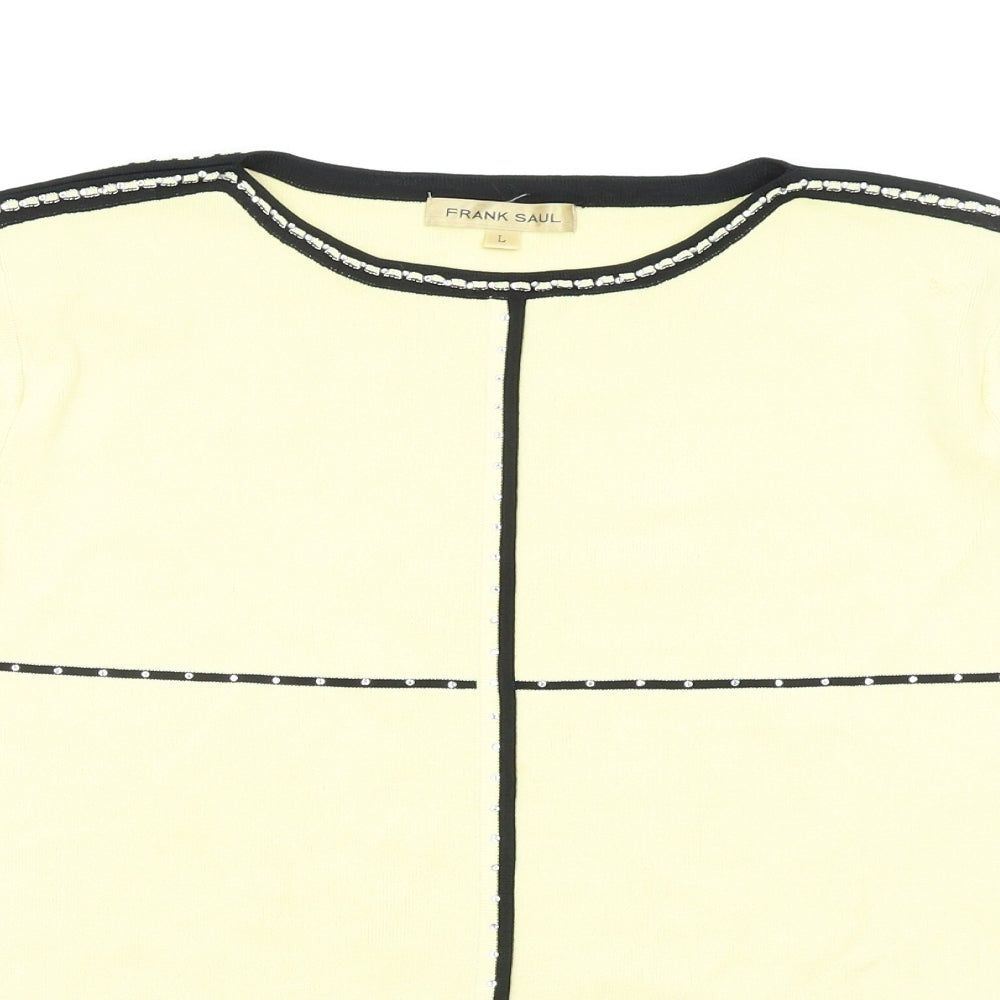 frank saul Womens Yellow   Basic T-Shirt Size L