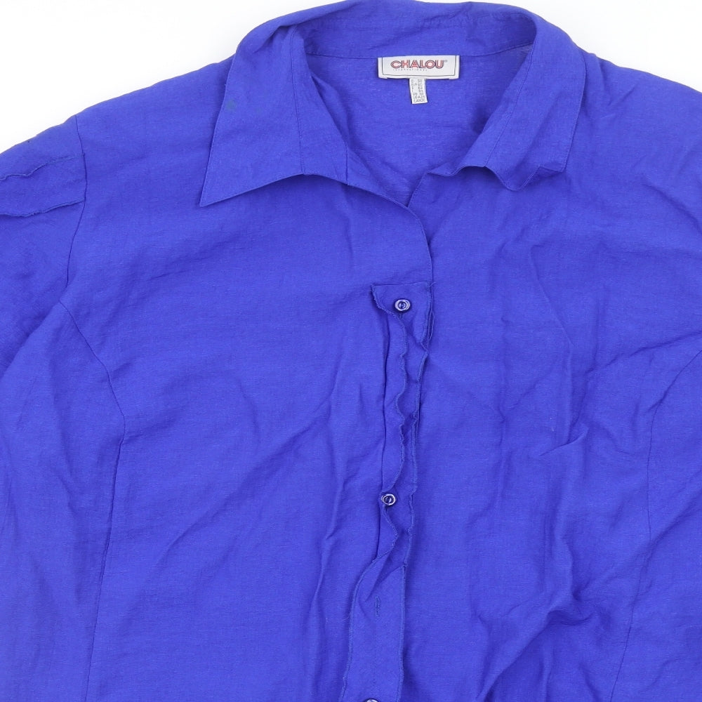CHALOU Womens Blue   Shirt Dress  Size 32