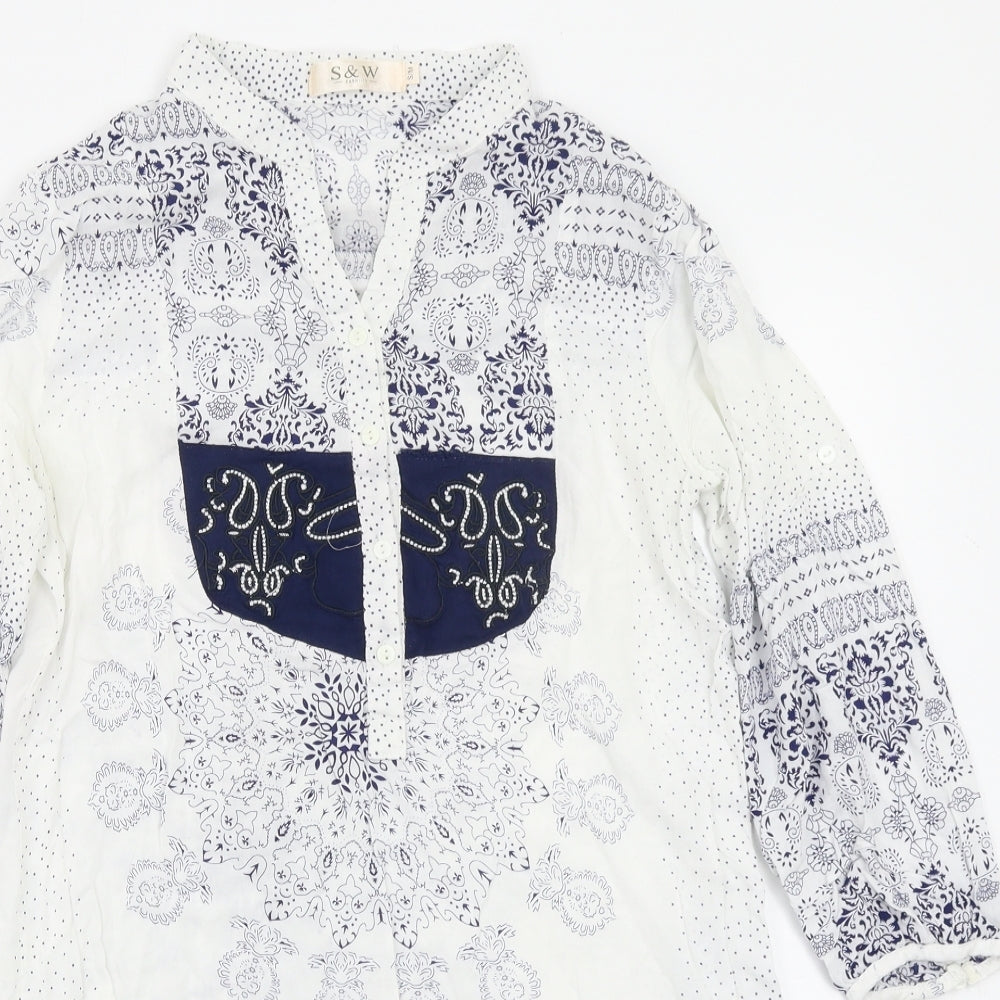 S&W Womens Multicoloured Geometric  Fit & Flare  Size S