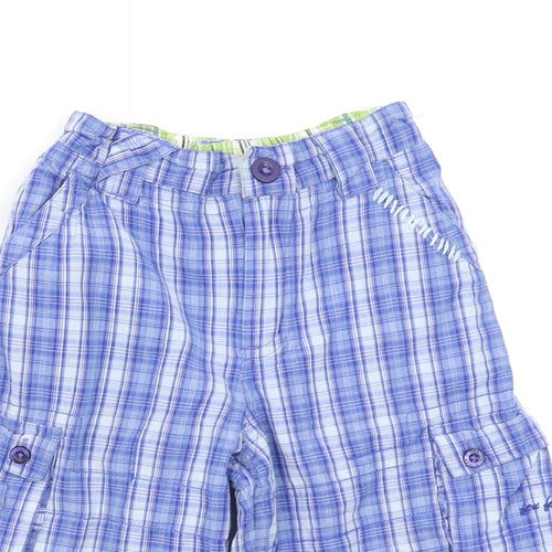 Feu Follet Boys Blue Check  Cargo Shorts Size 3-4 Years