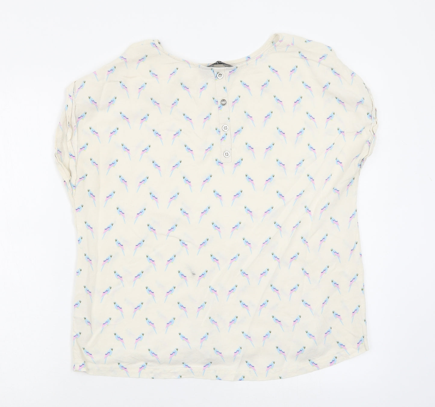 Dorothy Perkins Womens White Animal Print  Basic T-Shirt Size 16