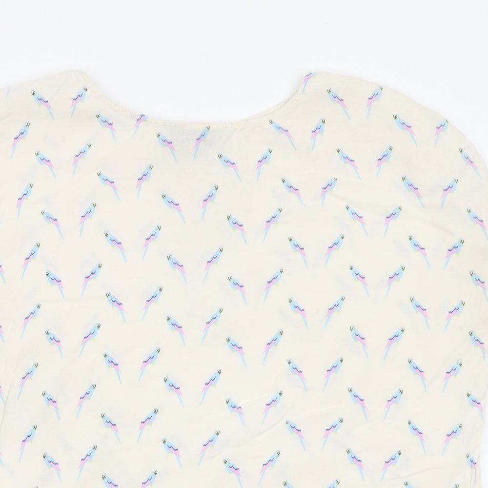 Dorothy Perkins Womens White Animal Print  Basic T-Shirt Size 16