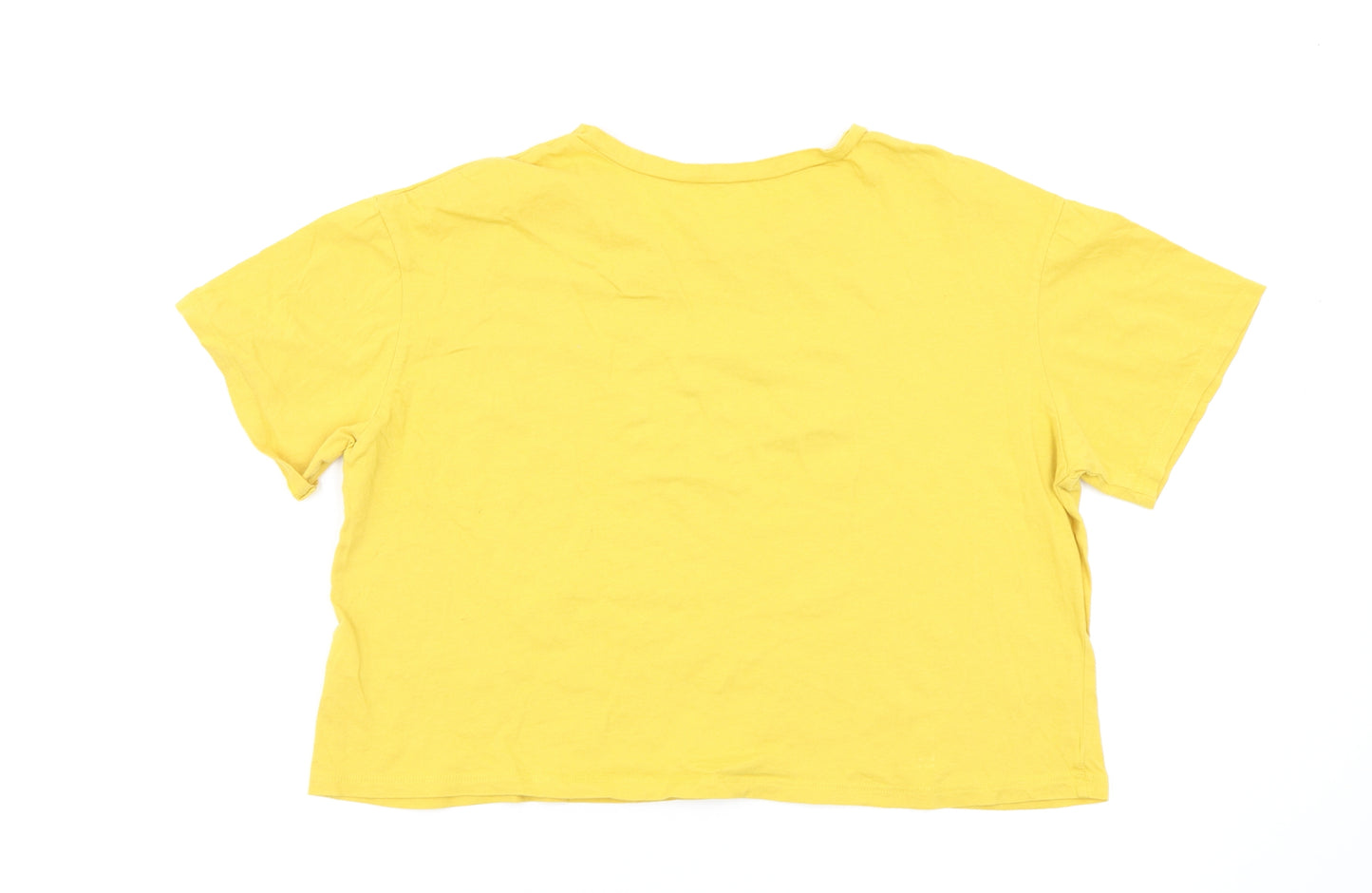 New Look Womens Yellow   Basic T-Shirt Size 14  - Crop top