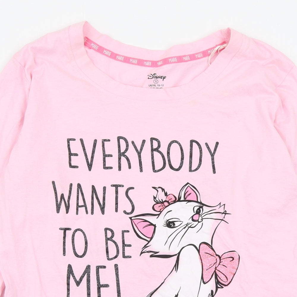 Disney Womens Pink Solid  Top Pyjama Top Size 10