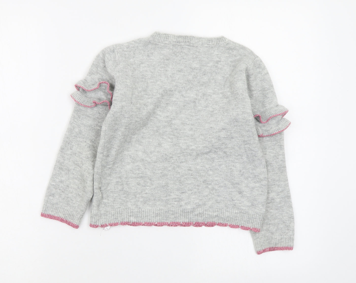 M&S Girls Grey   Pullover Jumper Size 8-9 Years