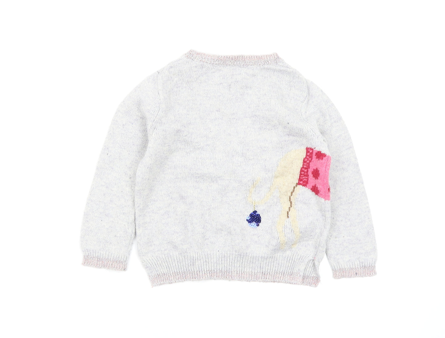 John Lewis Girls Grey   Pullover Jumper Size 3 Years