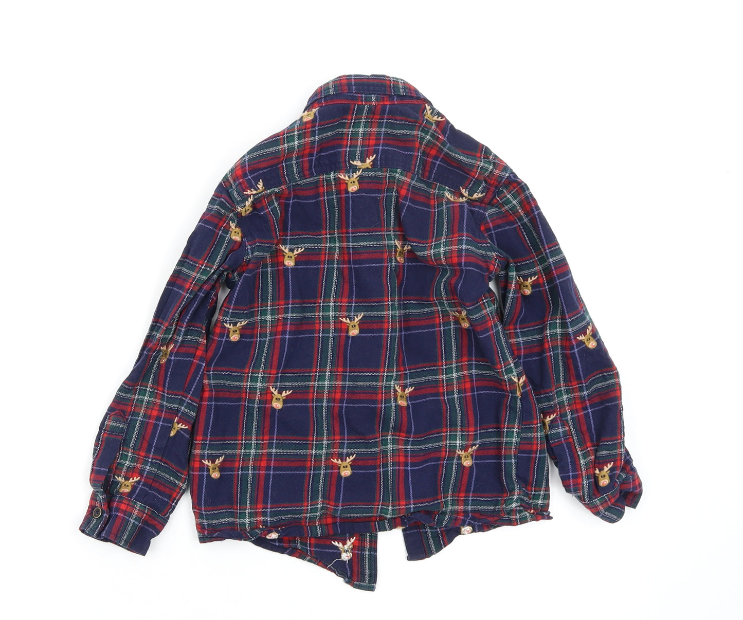 Asda George Boys Multicoloured Check  Basic Button-Up Size 5-6 Years  - christmas