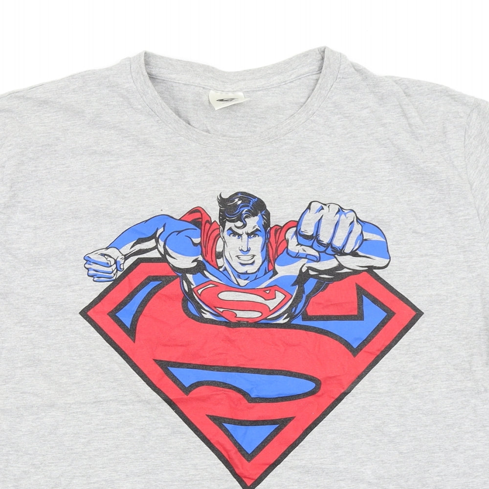 Superman Mens Grey    T-Shirt Size L
