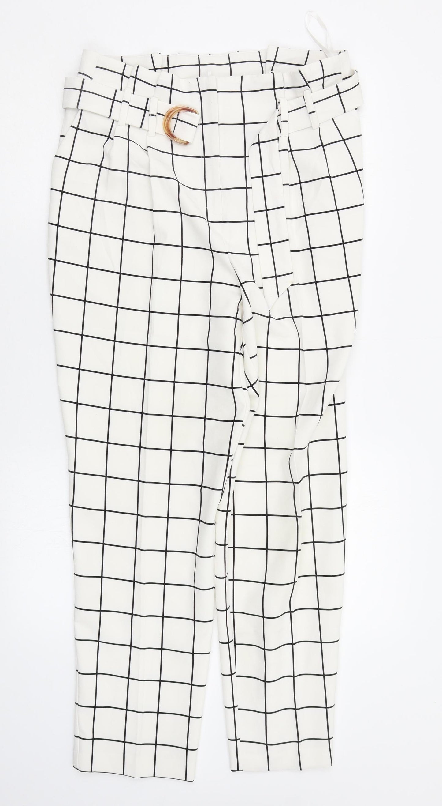 Miss Selfridge Womens Multicoloured Check  Trousers  Size 12 L28 in