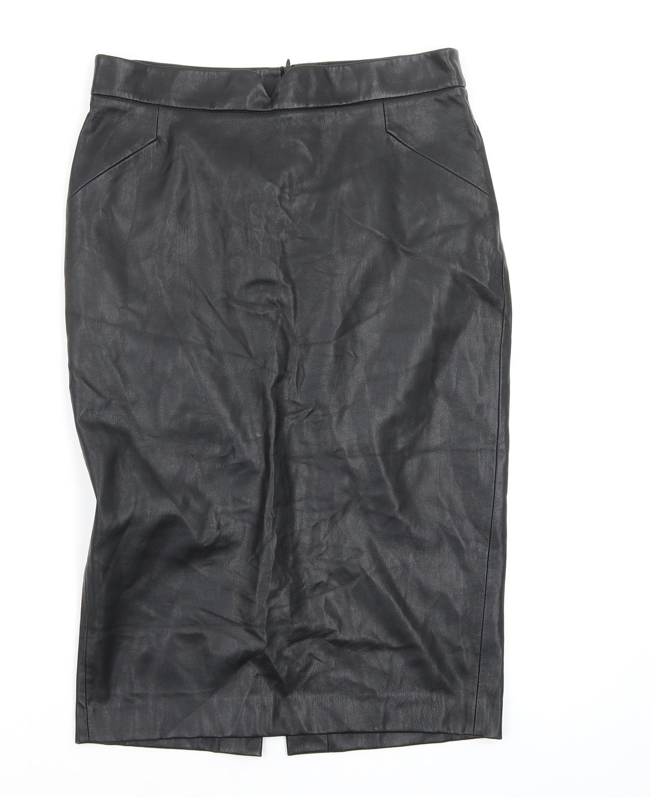 Zara Womens Black   A-Line Skirt Size 10  - Leather Skirt