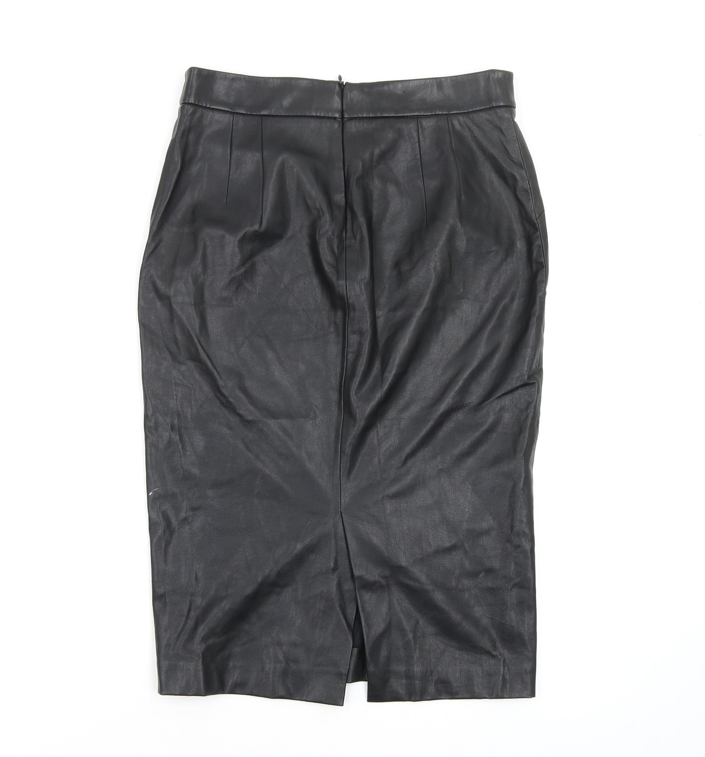 Zara Womens Black   A-Line Skirt Size 10  - Leather Skirt