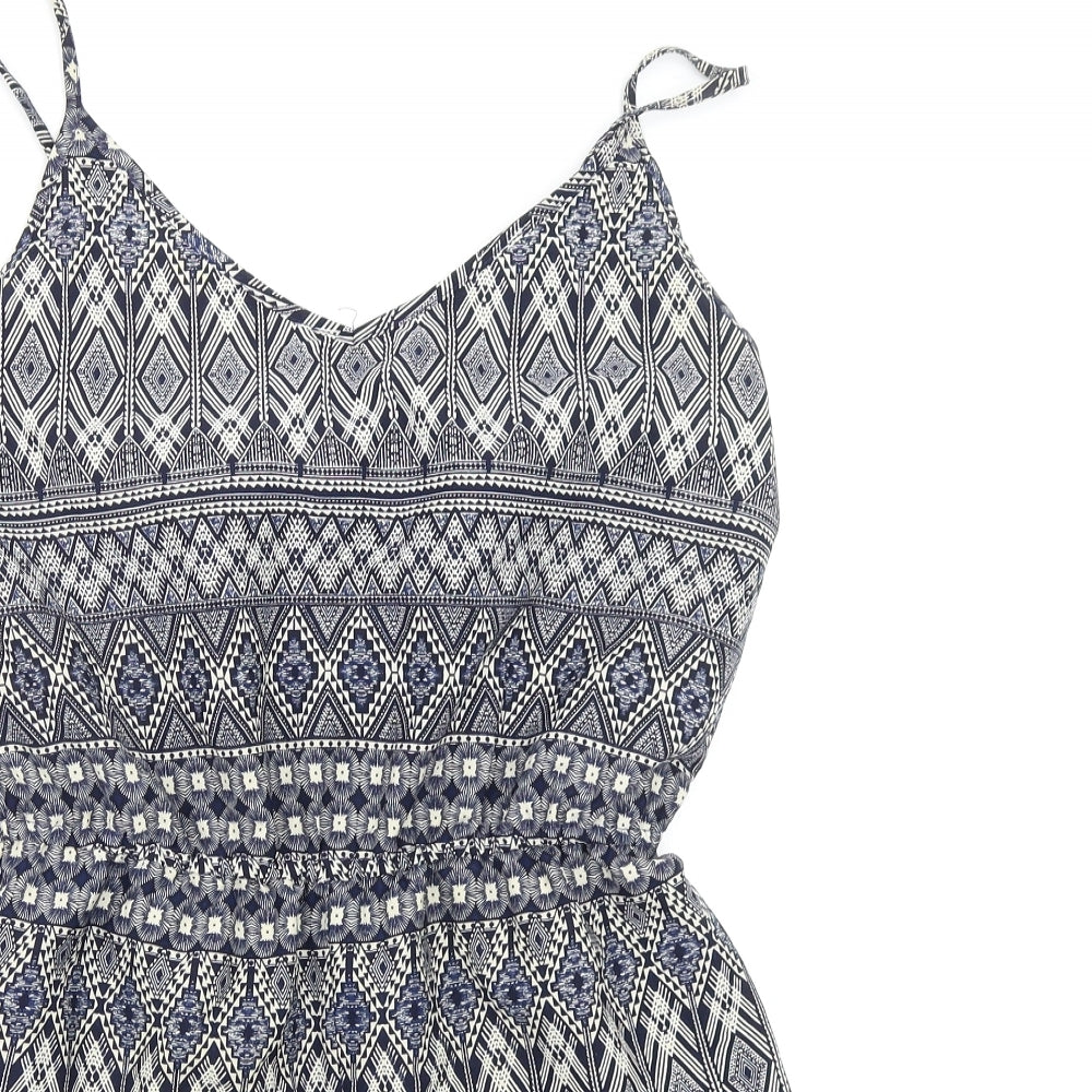 Primark Womens Multicoloured Geometric  Playsuit One-Piece Size 12