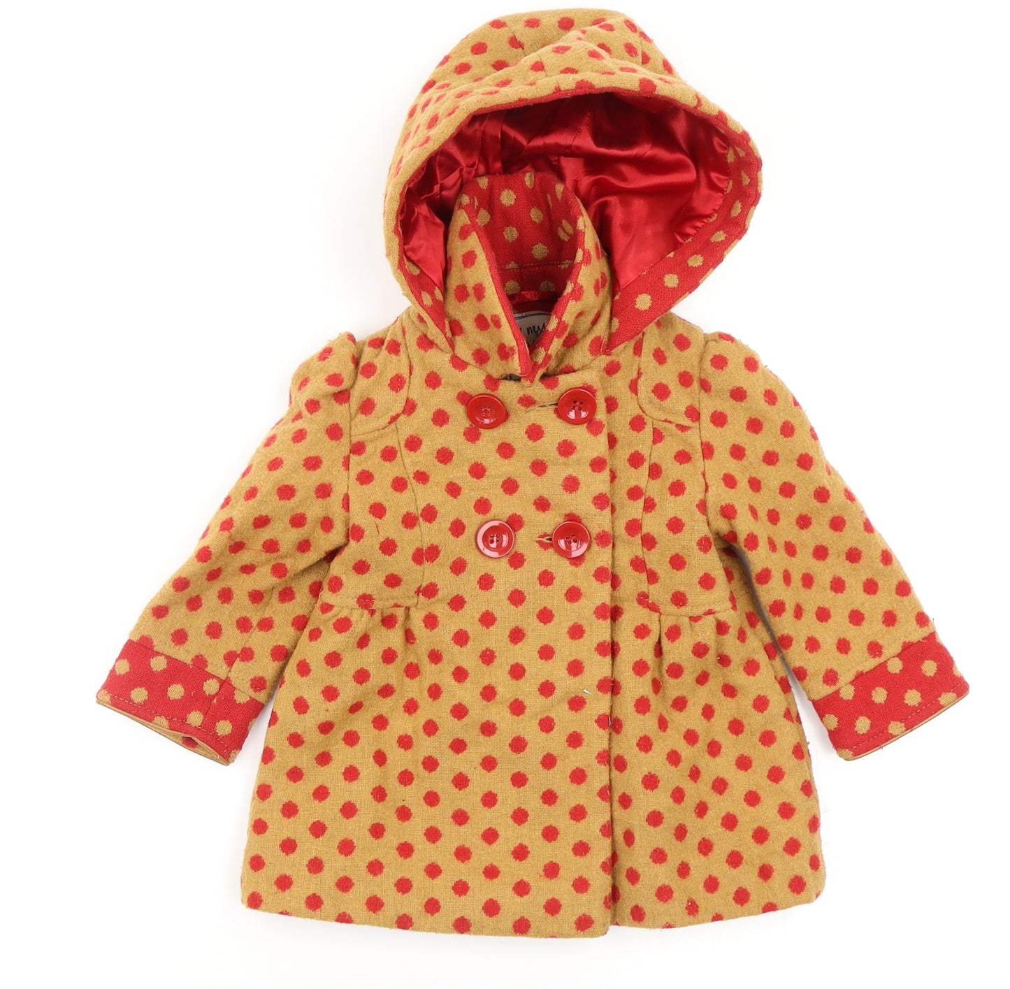 NEXT Girls Beige Polka Dot  Basic Coat Coat Size 18-24 Months