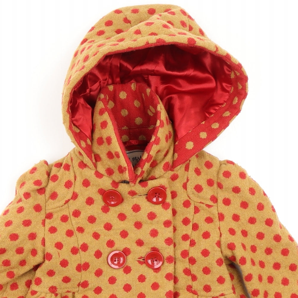 NEXT Girls Beige Polka Dot  Basic Coat Coat Size 18-24 Months