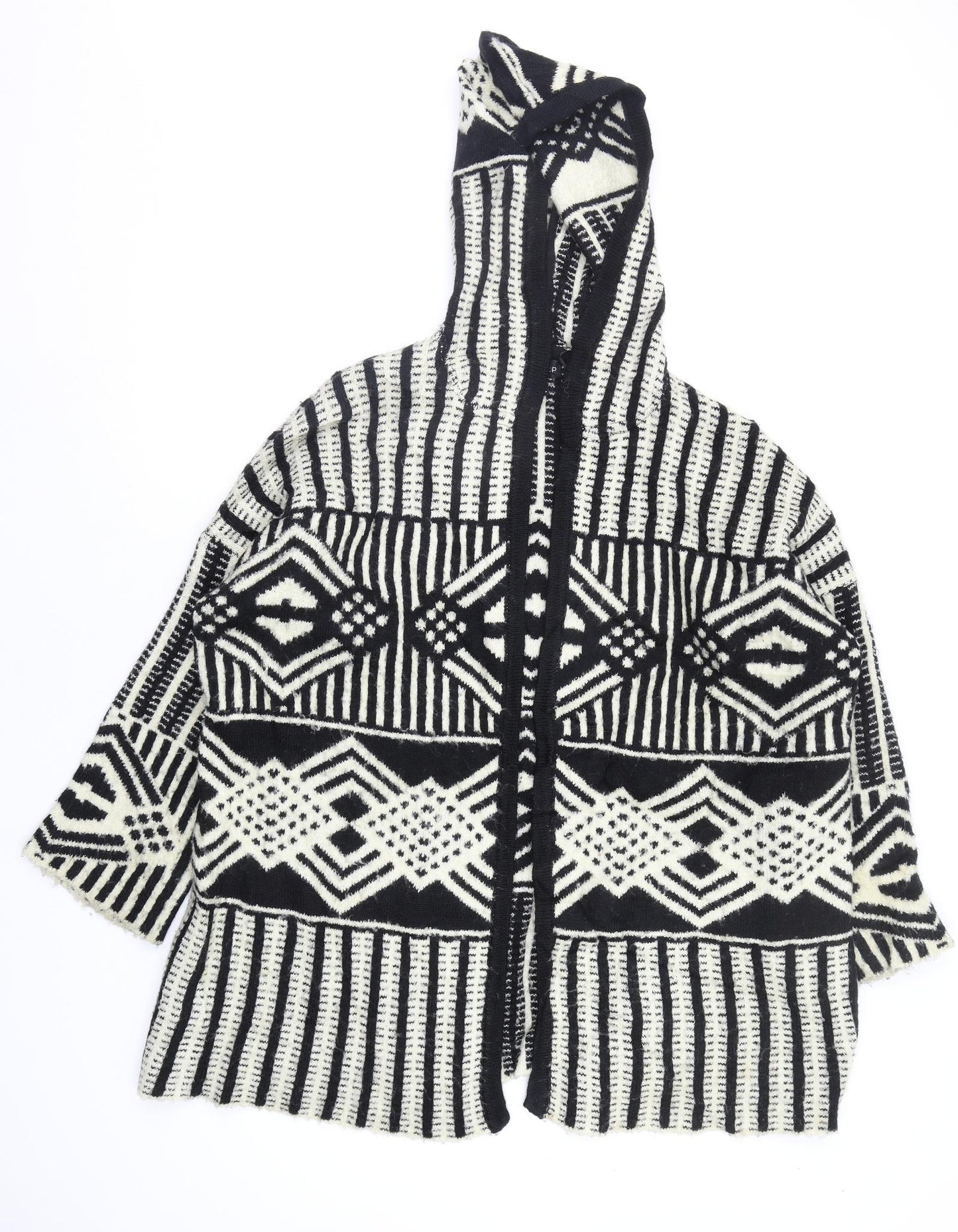 Topshop Womens Multicoloured Geometric  Cardigan Jumper Size S