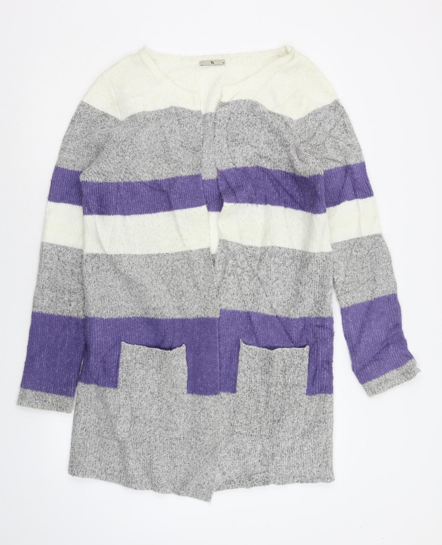 TU Womens Multicoloured Striped  Cardigan Jumper Size M