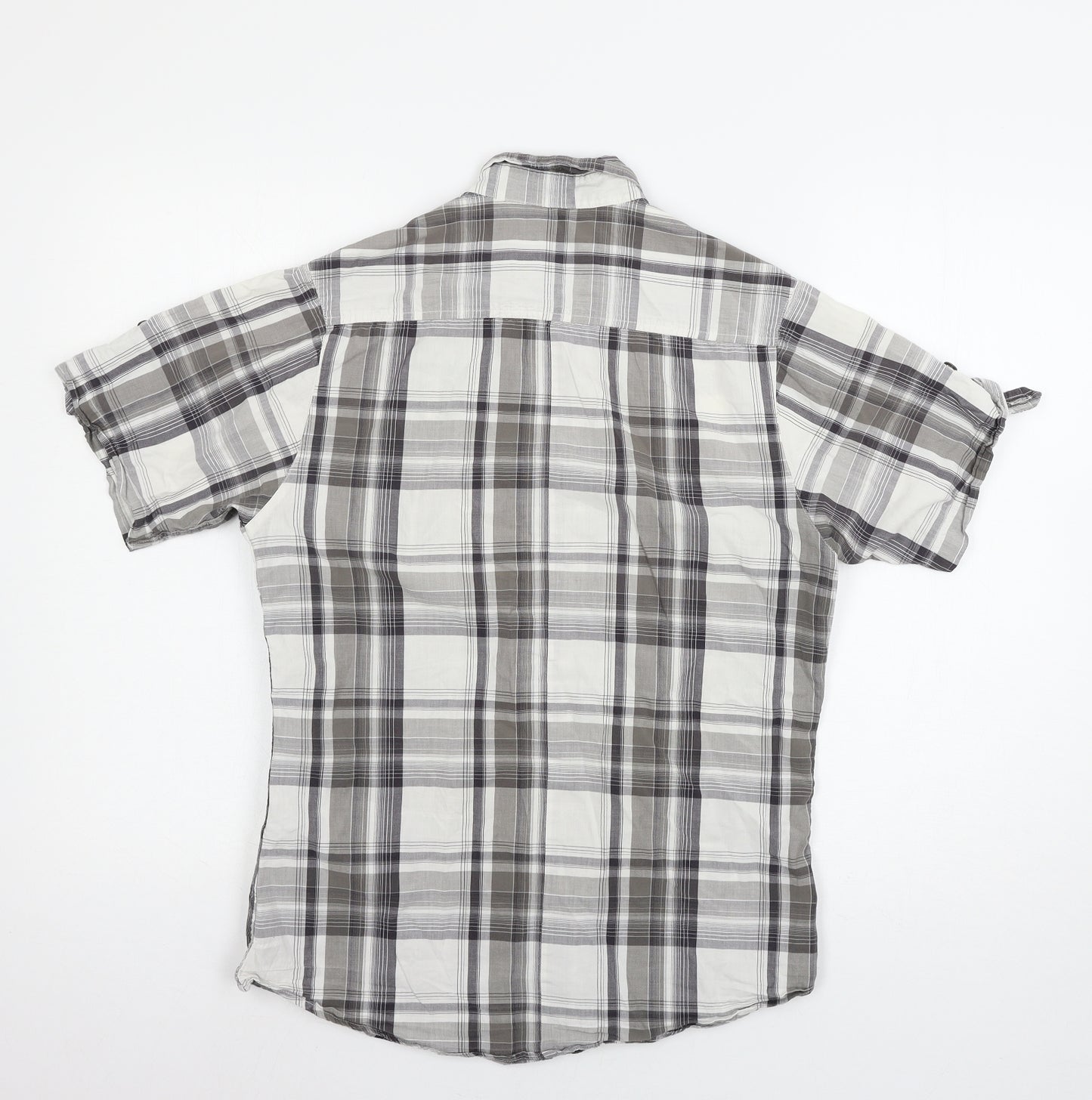 Topshop Mens Grey Check   Button-Up Size S