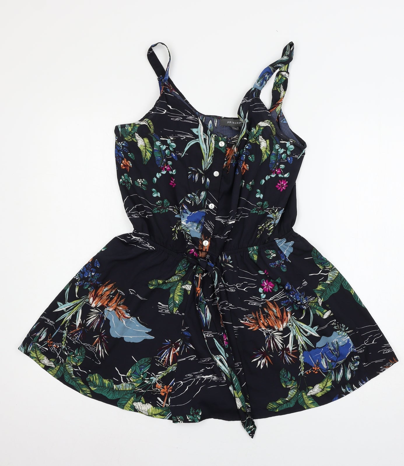 Primark Womens Blue Geometric  Playsuit One-Piece Size 14 L3 in