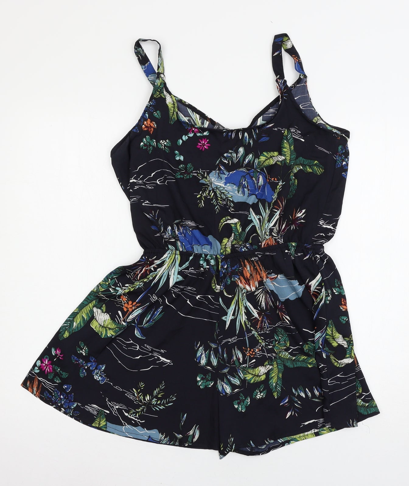 Primark Womens Blue Geometric  Playsuit One-Piece Size 14 L3 in
