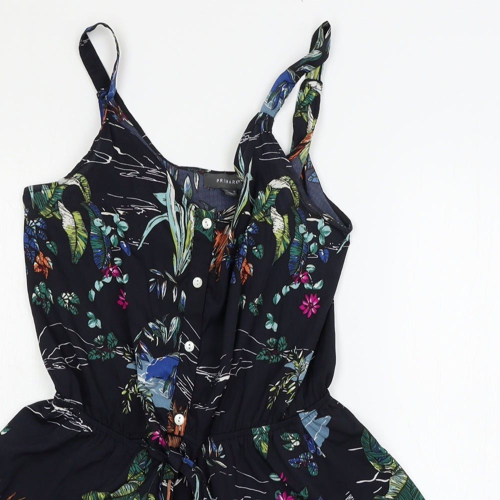 Primark Womens Blue Geometric  Playsuit One-Piece Size 14 L3 in