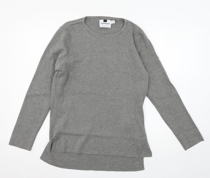 Topman Mens Grey  Knit Pullover Jumper Size S