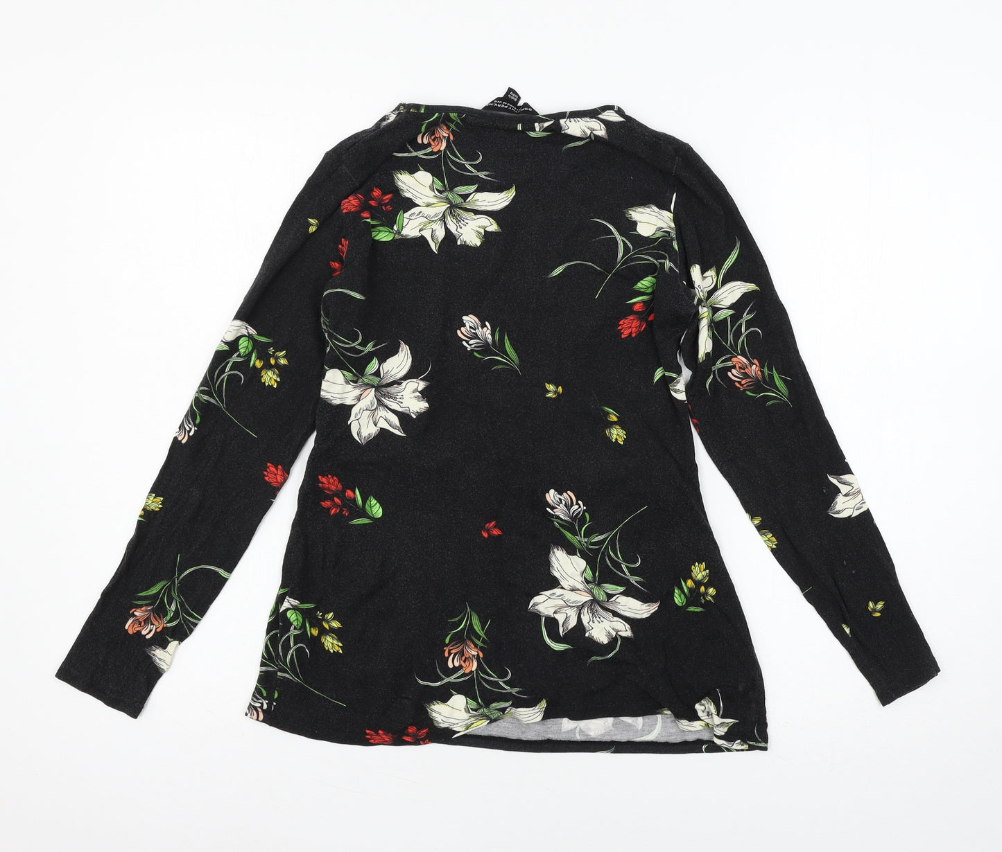 Dorothy Perkins Womens Black Geometric  Basic T-Shirt Size 12