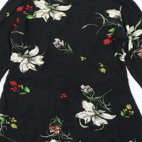 Dorothy Perkins Womens Black Geometric  Basic T-Shirt Size 12