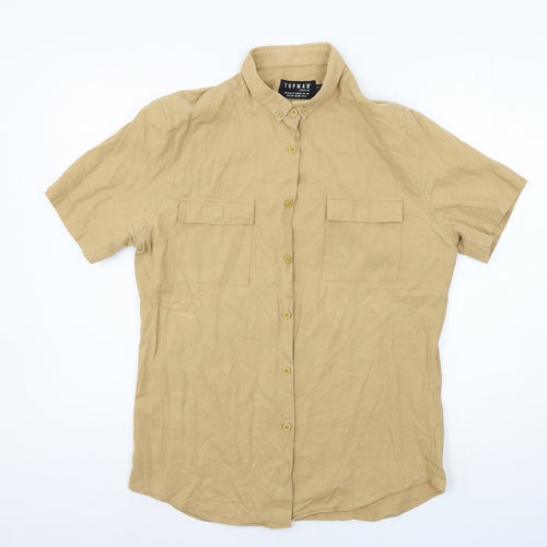 Topman Mens Beige    Button-Up Size M