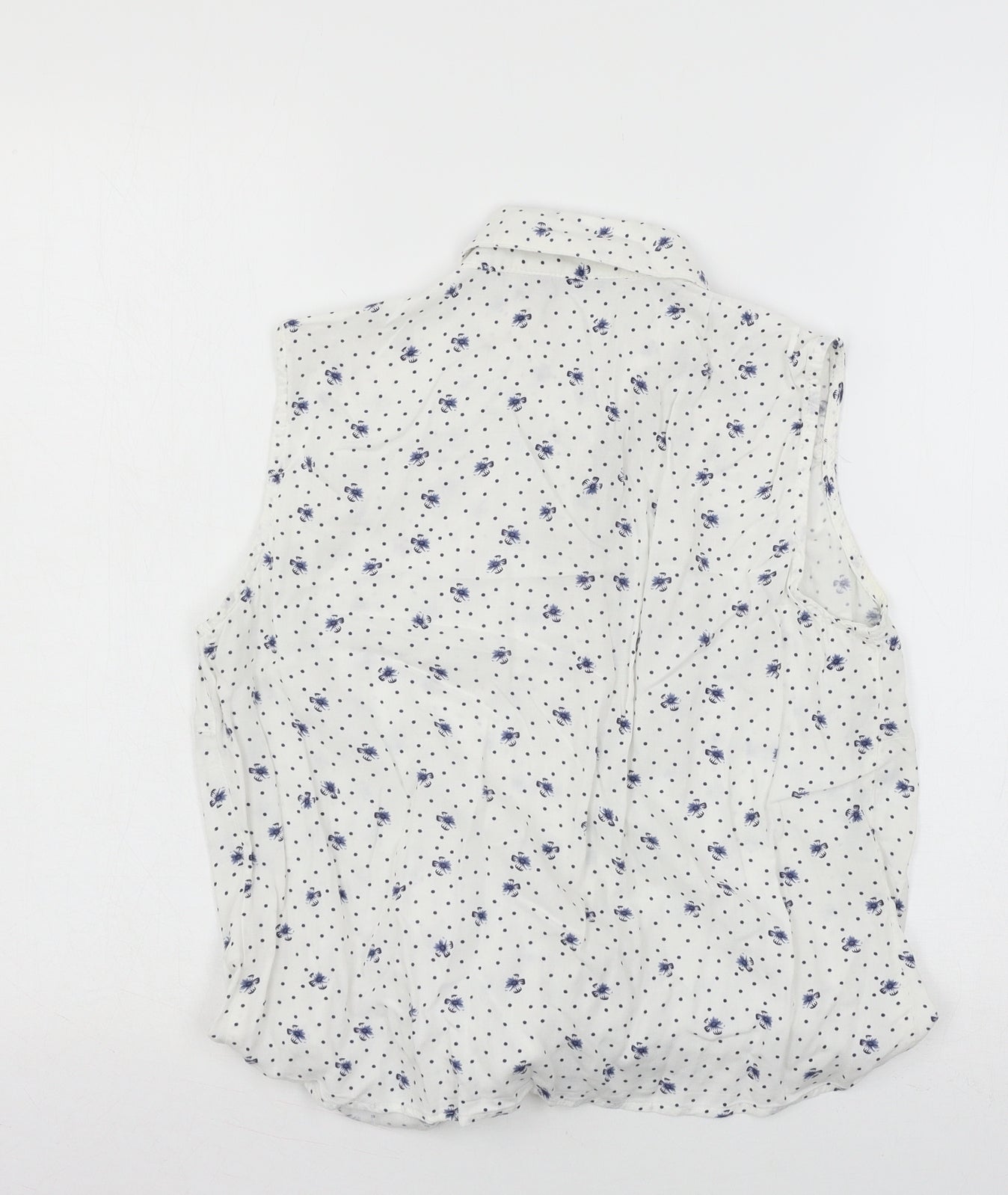 F&F Womens White Floral  Basic Blouse Size 12