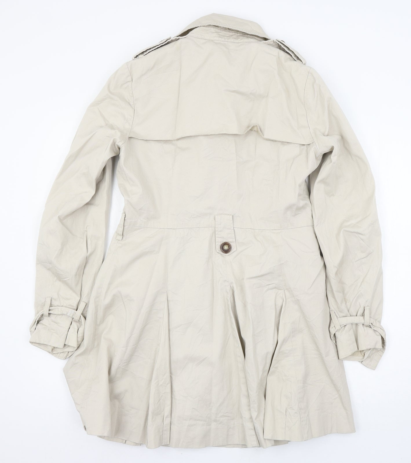 Warehouse Womens Ivory   Pea Coat Coat Size 12