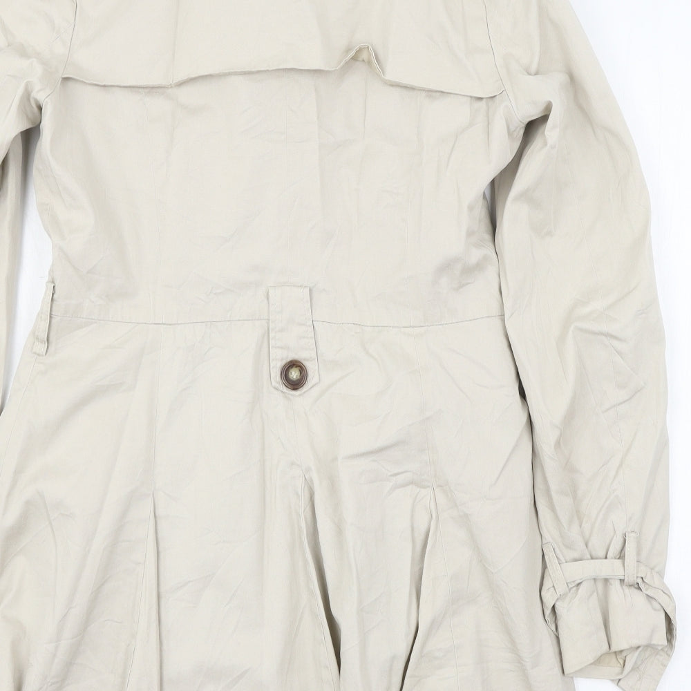 Warehouse Womens Ivory   Pea Coat Coat Size 12