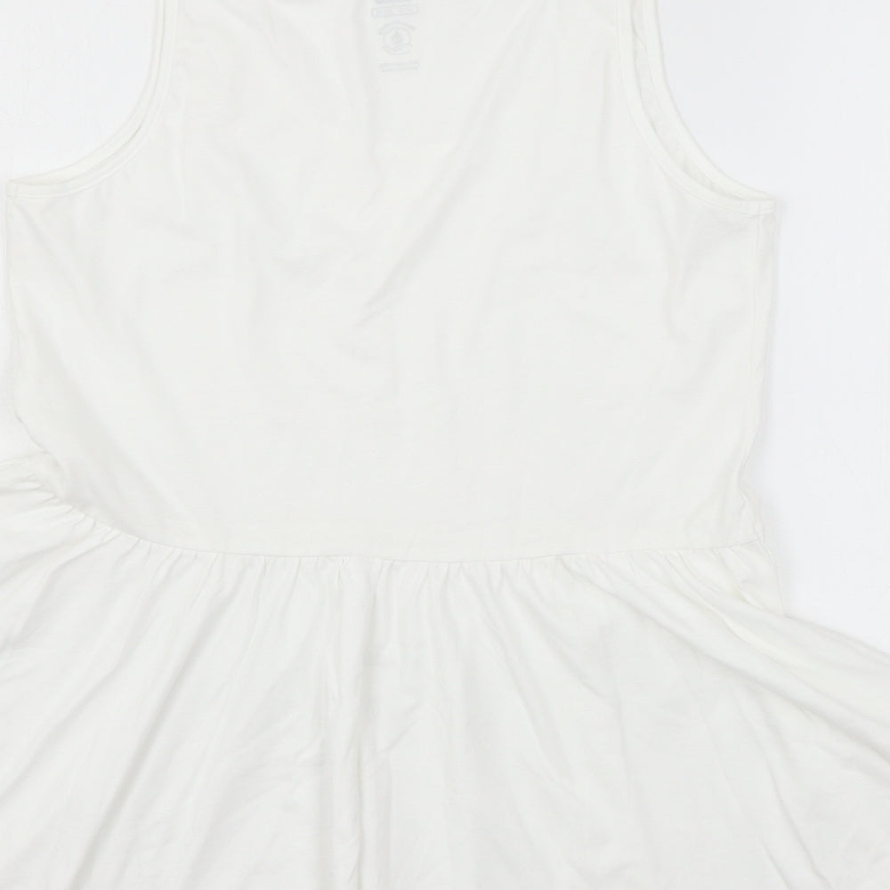 F&F Womens White  Jersey Basic T-Shirt Size 8