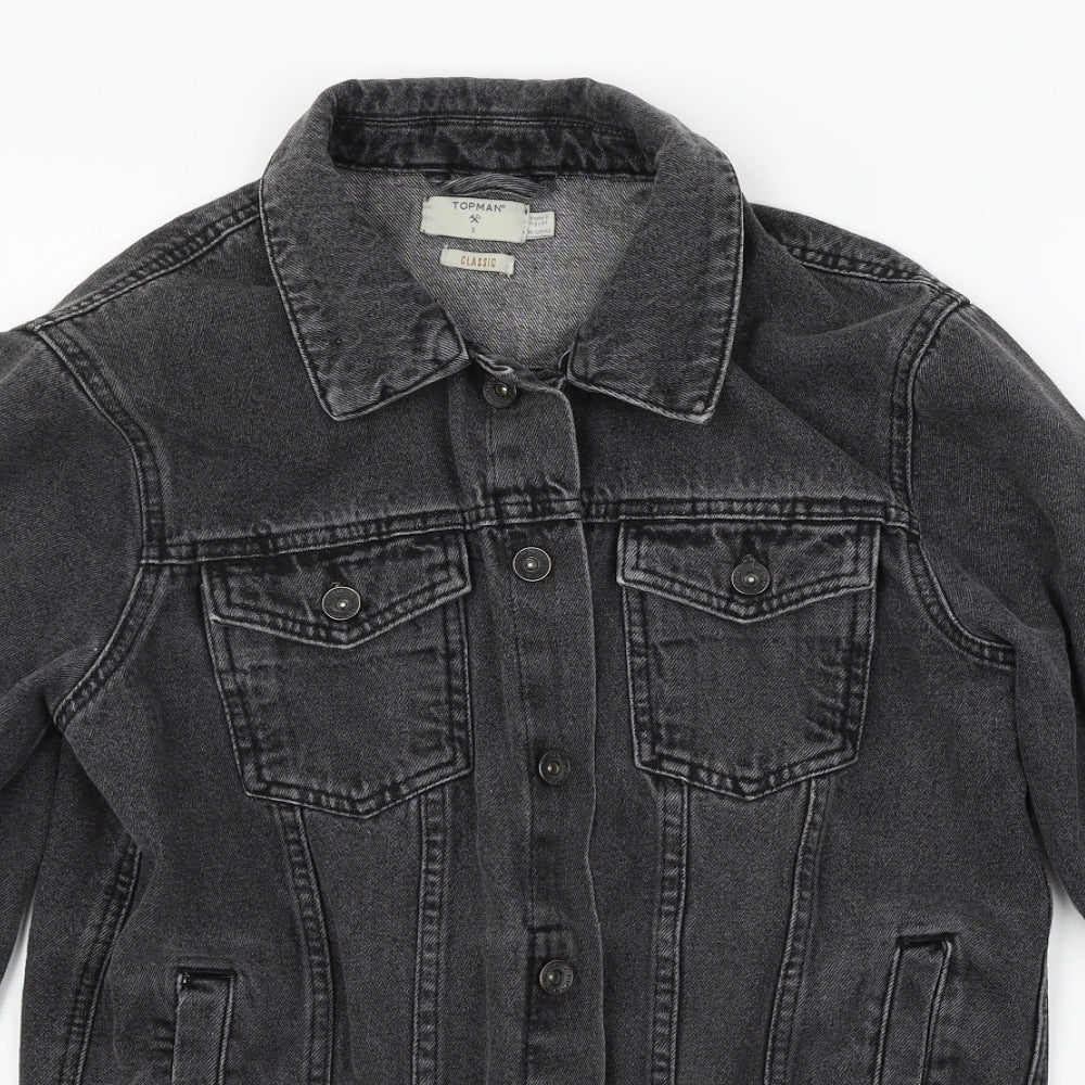 Topman Mens Grey  Denim Jacket  Size S