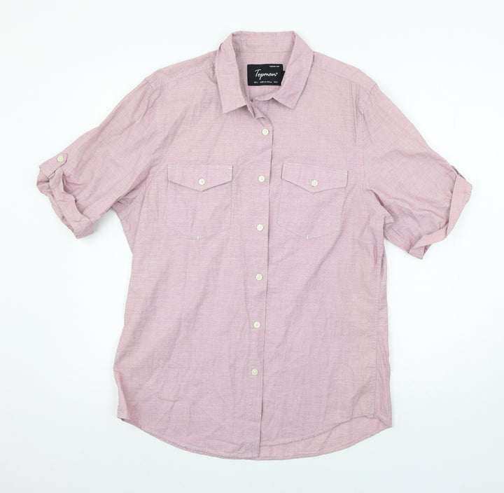 Topman Mens Pink Button-Up Size L