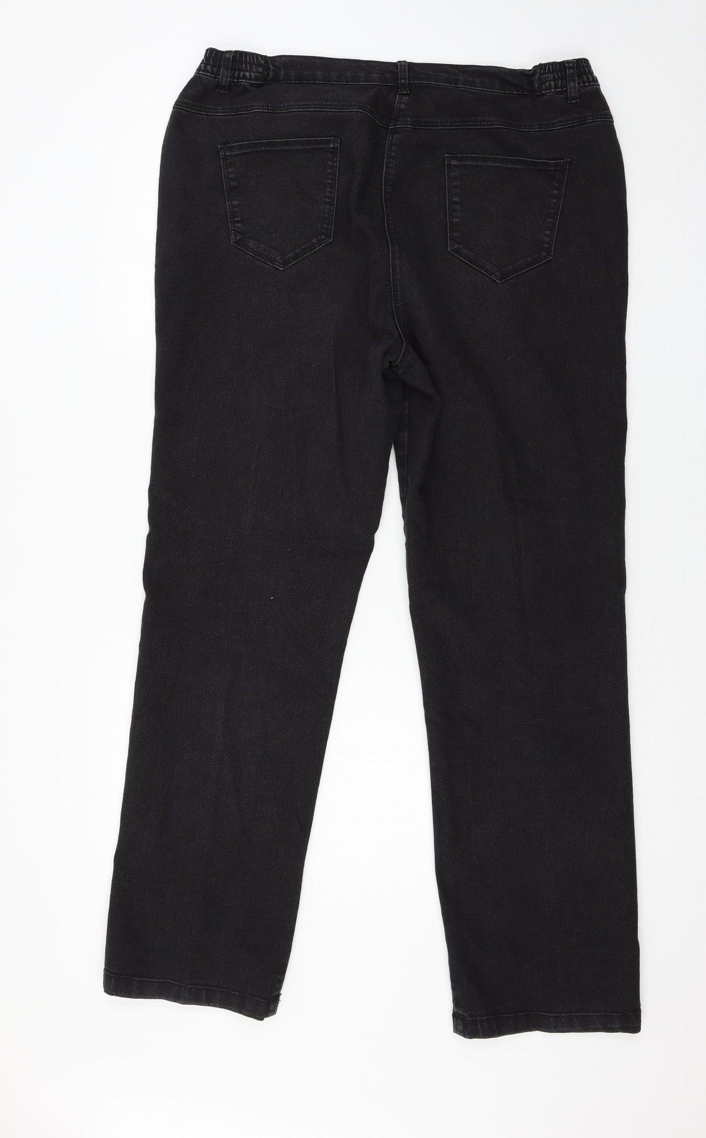 Bonmarché Womens Black  Denim Straight Jeans Size 18 L30 in