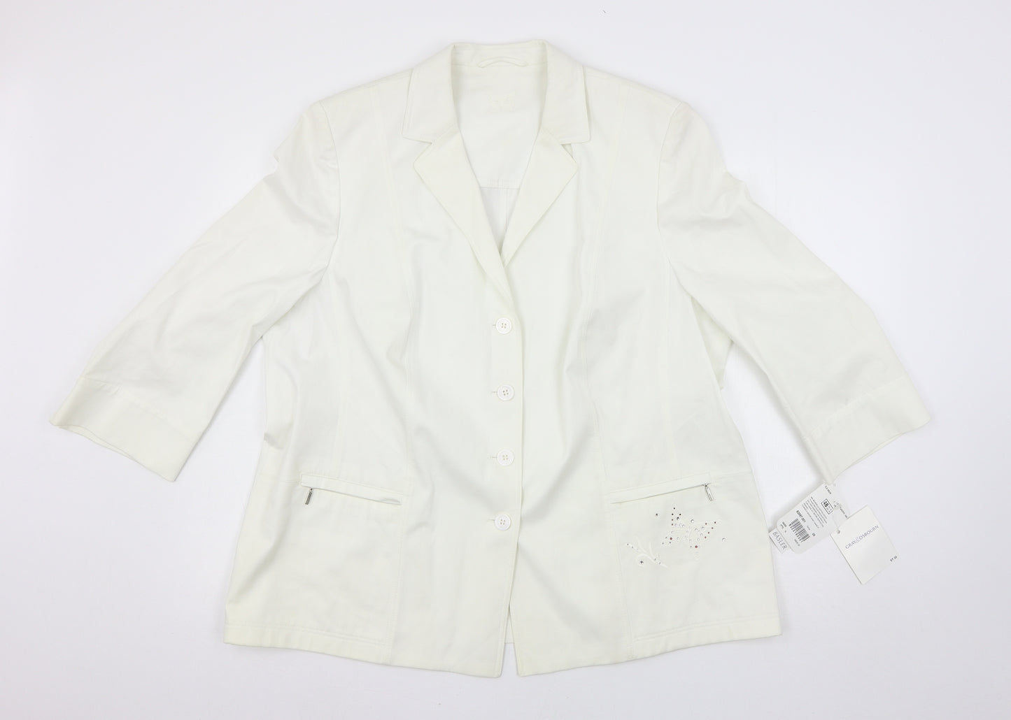 Basler Womens Ivory  Denim Jacket  Size 22