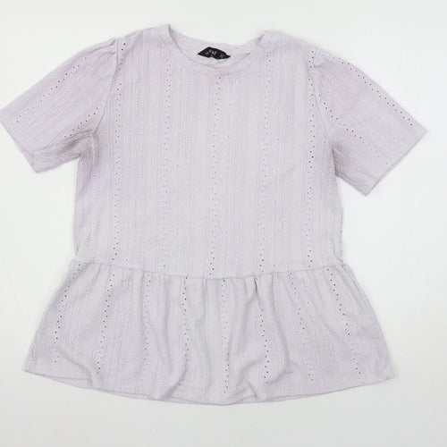 F&F Womens Purple  Jersey Basic T-Shirt Size 12