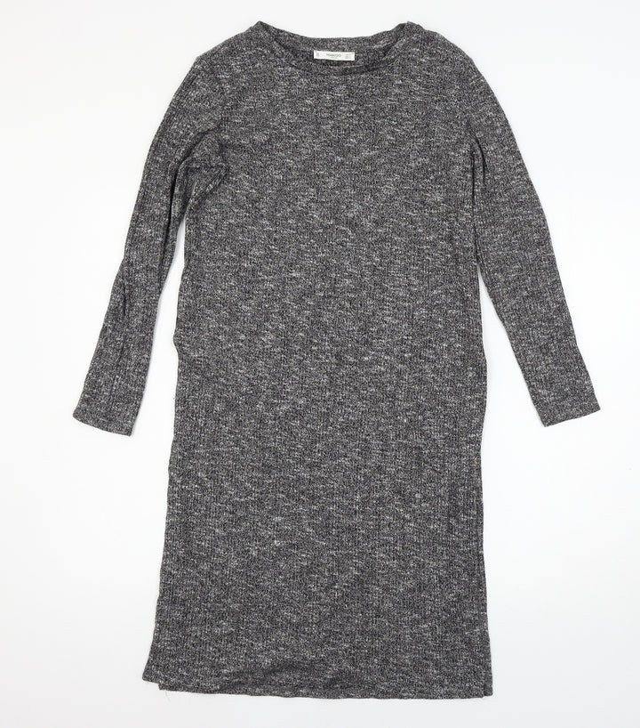 Mango Womens Grey Jersey Basic T-Shirt Size M