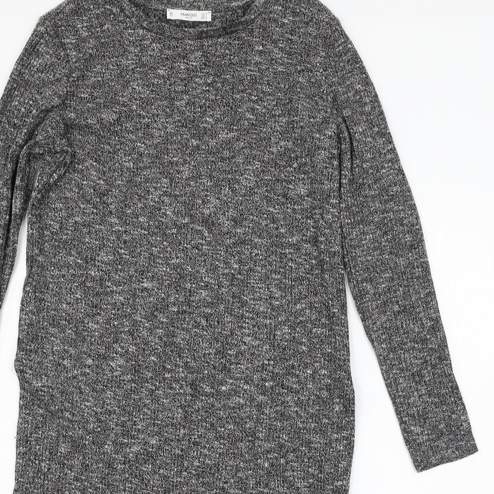 Mango Womens Grey  Jersey Basic T-Shirt Size M