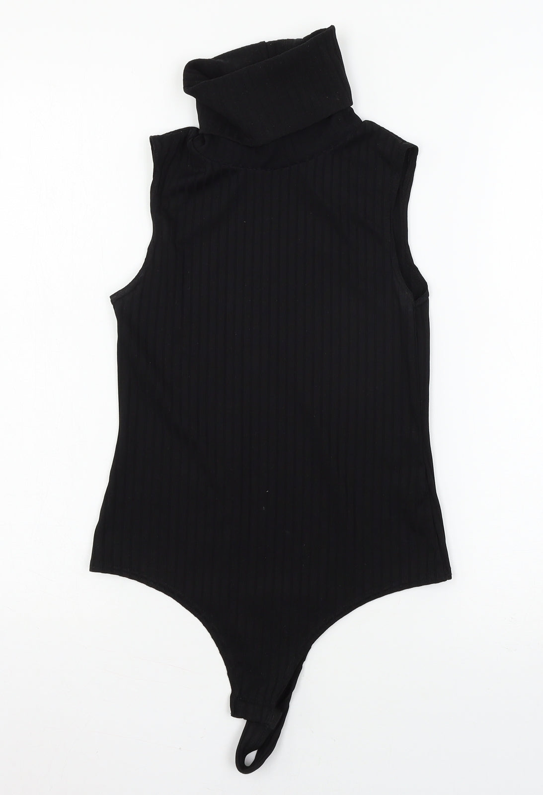 PRETTYLITTLETHING Womens Black  Jersey Bodysuit One-Piece Size 10
