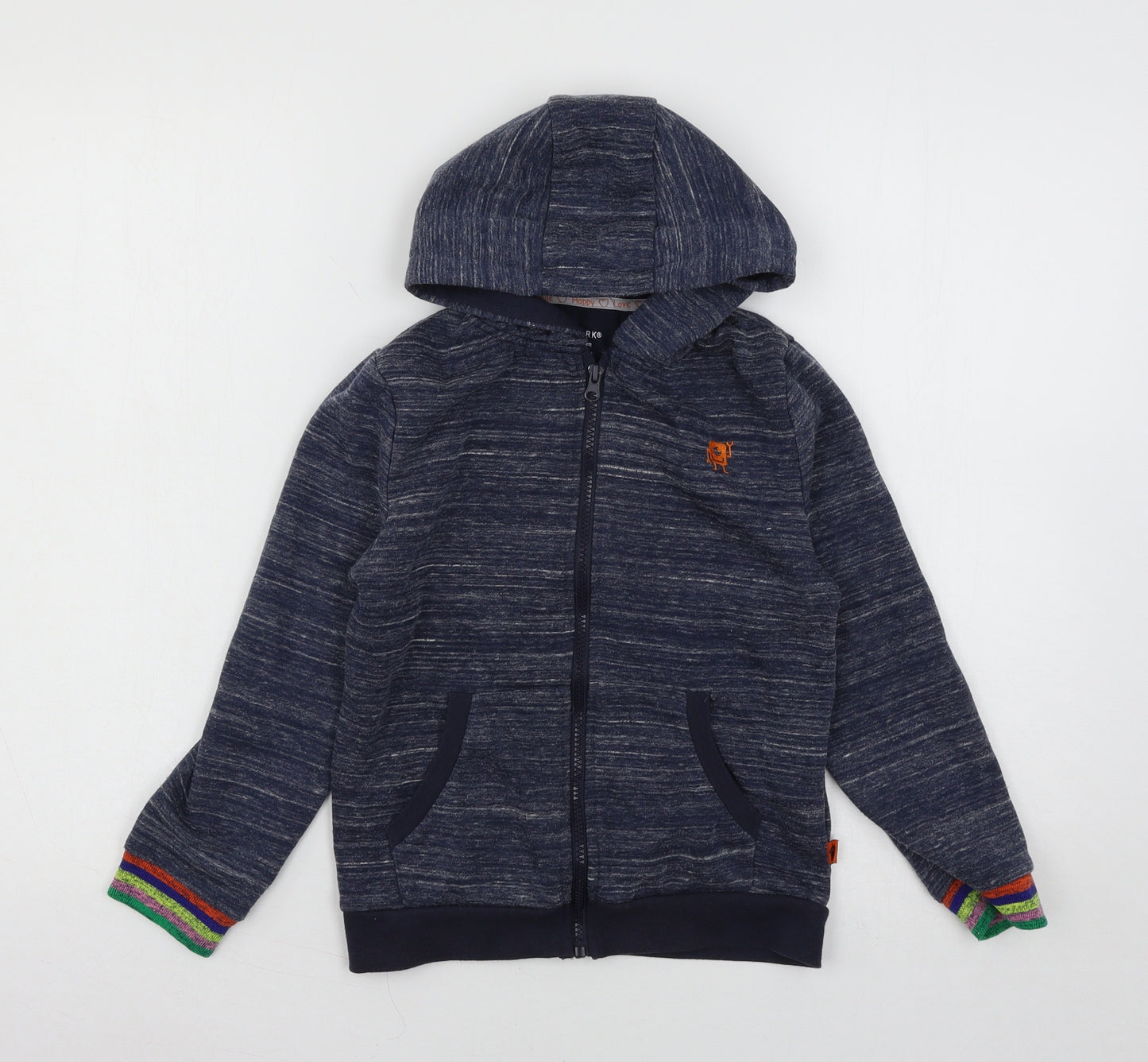 Primark Boys Blue  Jersey Full Zip Hoodie Size 8-9 Years  - Happy