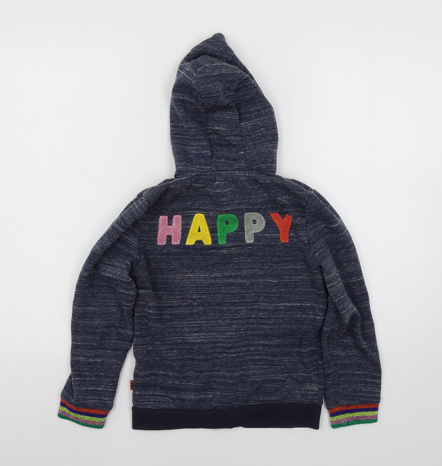 Primark Boys Blue  Jersey Full Zip Hoodie Size 8-9 Years  - Happy