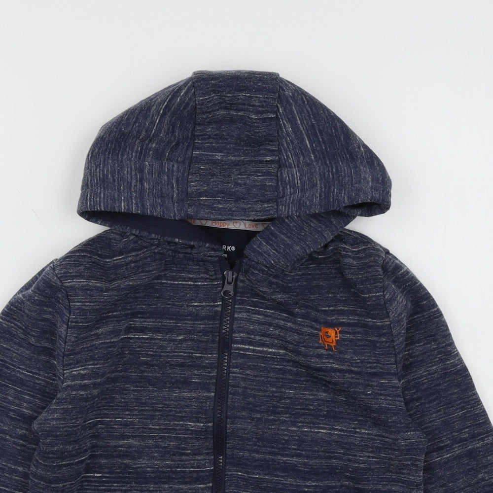 Primark Boys Blue  Jersey Full Zip Hoodie Size 8-9 Years  - Happy